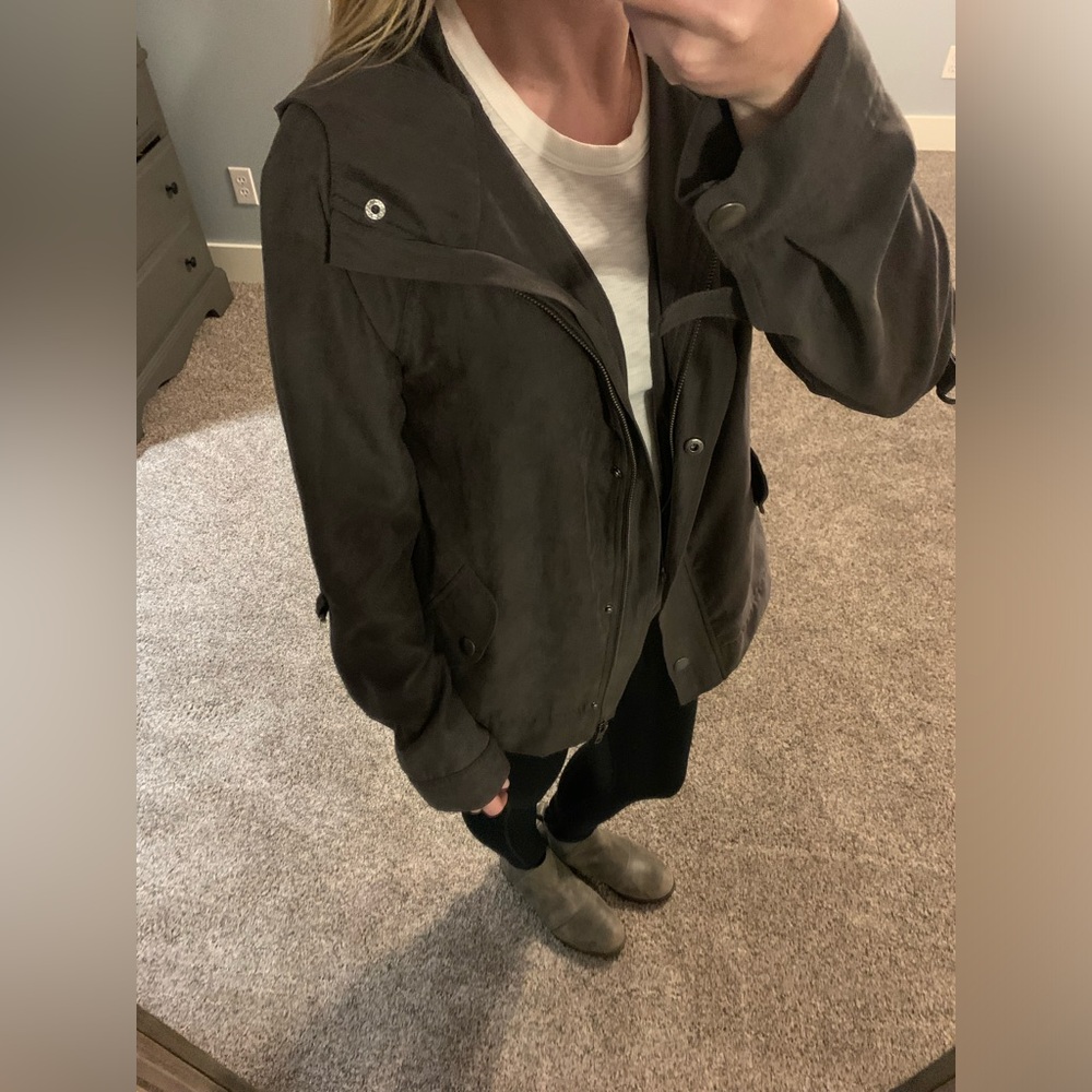 Lightweight Staccato Jacket with Hood, Zipper and Button Closure